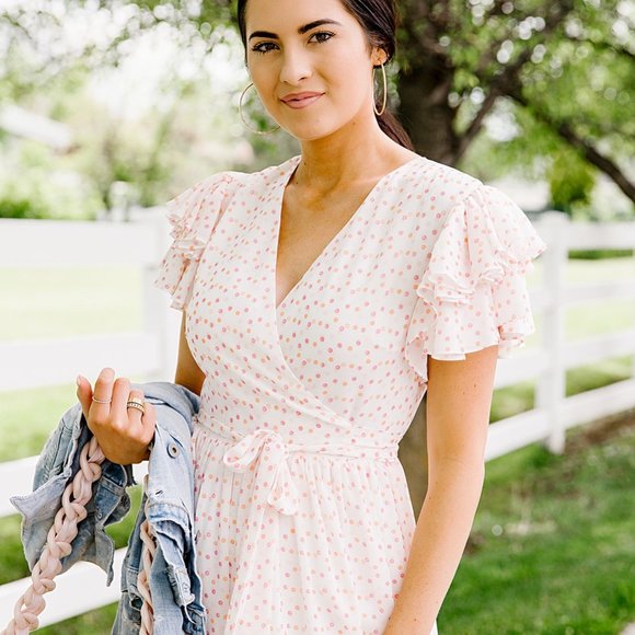 Rachel parcell ruffle sleeve dress Outlet